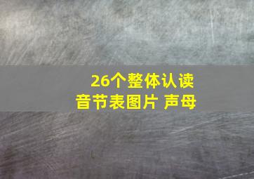 26个整体认读音节表图片 声母